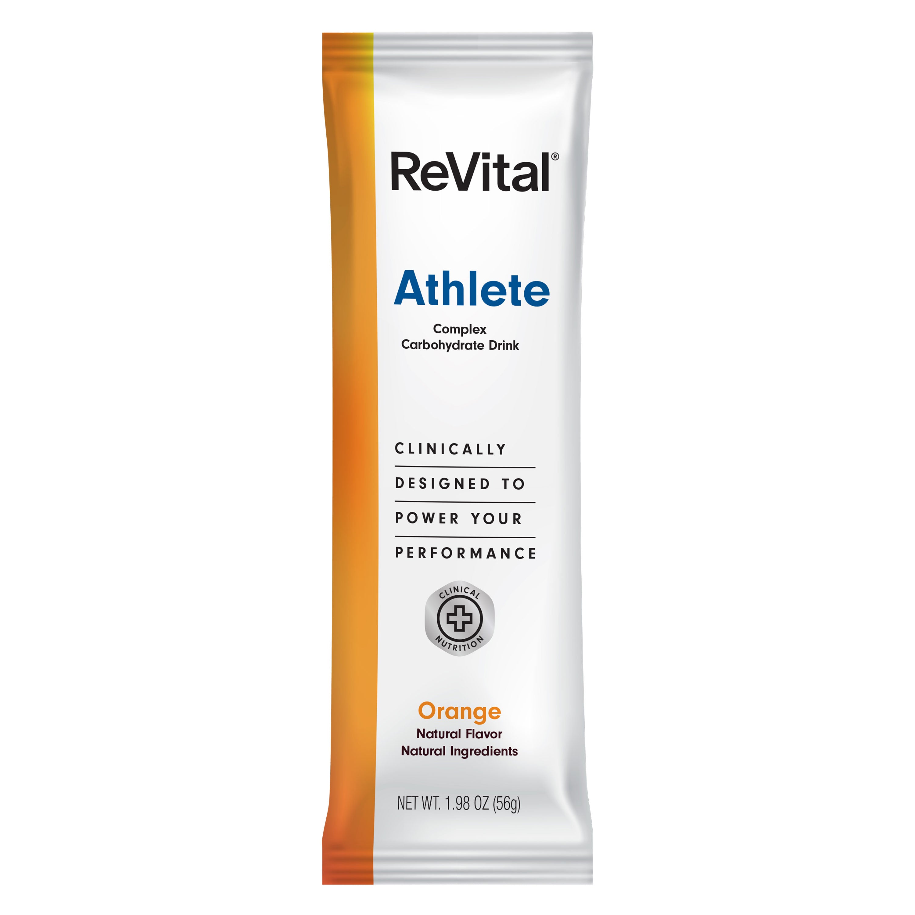 ReVital Nutritional Beverage, 12oz Powdered Drink Mix, Clear Carbohydrate Athlete & Plus+ 4-Pack Powder Sticks Mix Kit K, Orange Flavor