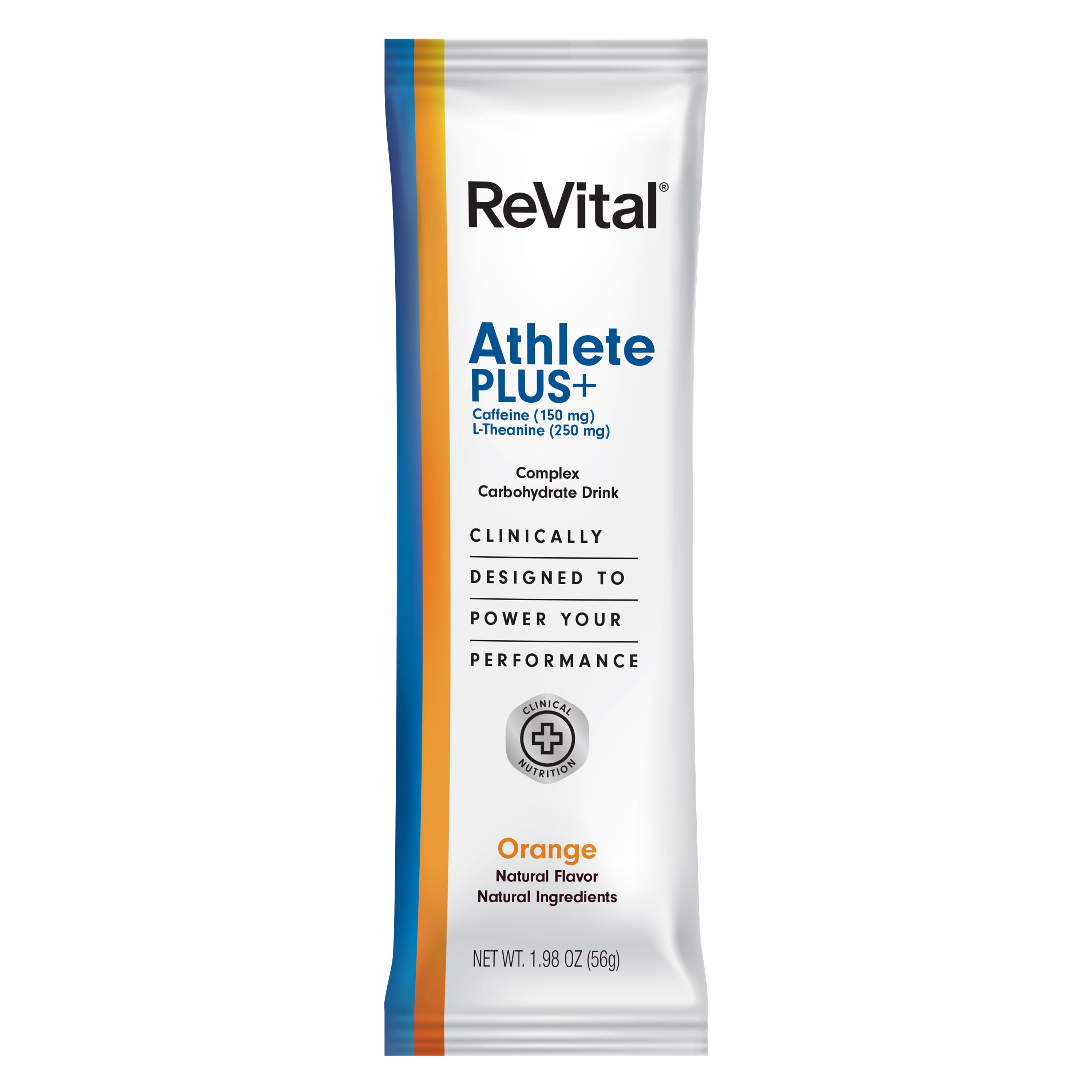 ReVital Nutritional Beverage, 12oz Powdered Drink Mix, Clear Carbohydrate Athlete & Plus+ 4-Pack Powder Sticks Mix Kit K, Orange Flavor