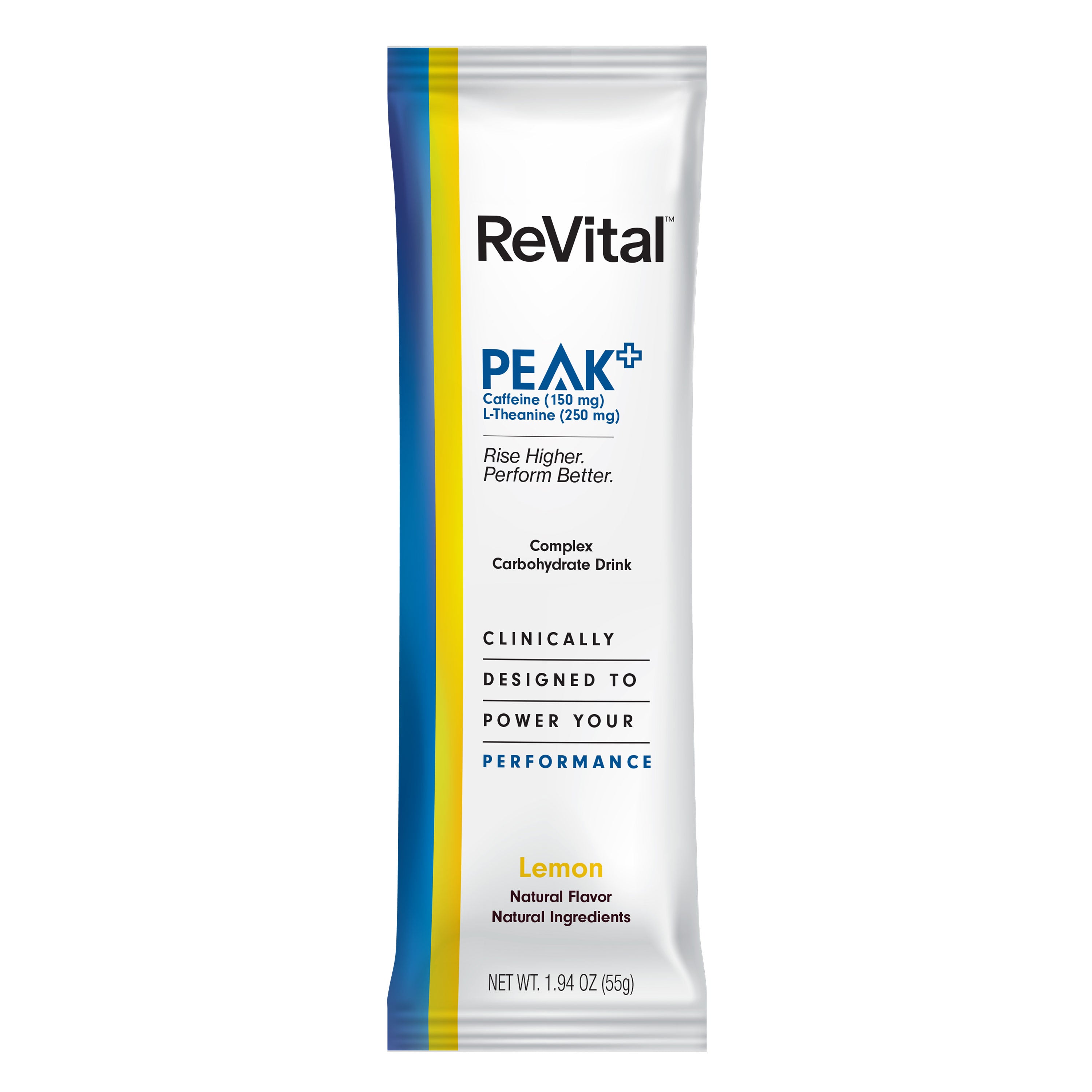 ReVital Nutritional Beverage, 12oz Powdered Drink Mix, Clear Carbohydrate Athlete Plus 4-Pack Powder Sticks Kit J, Lemon Flavor