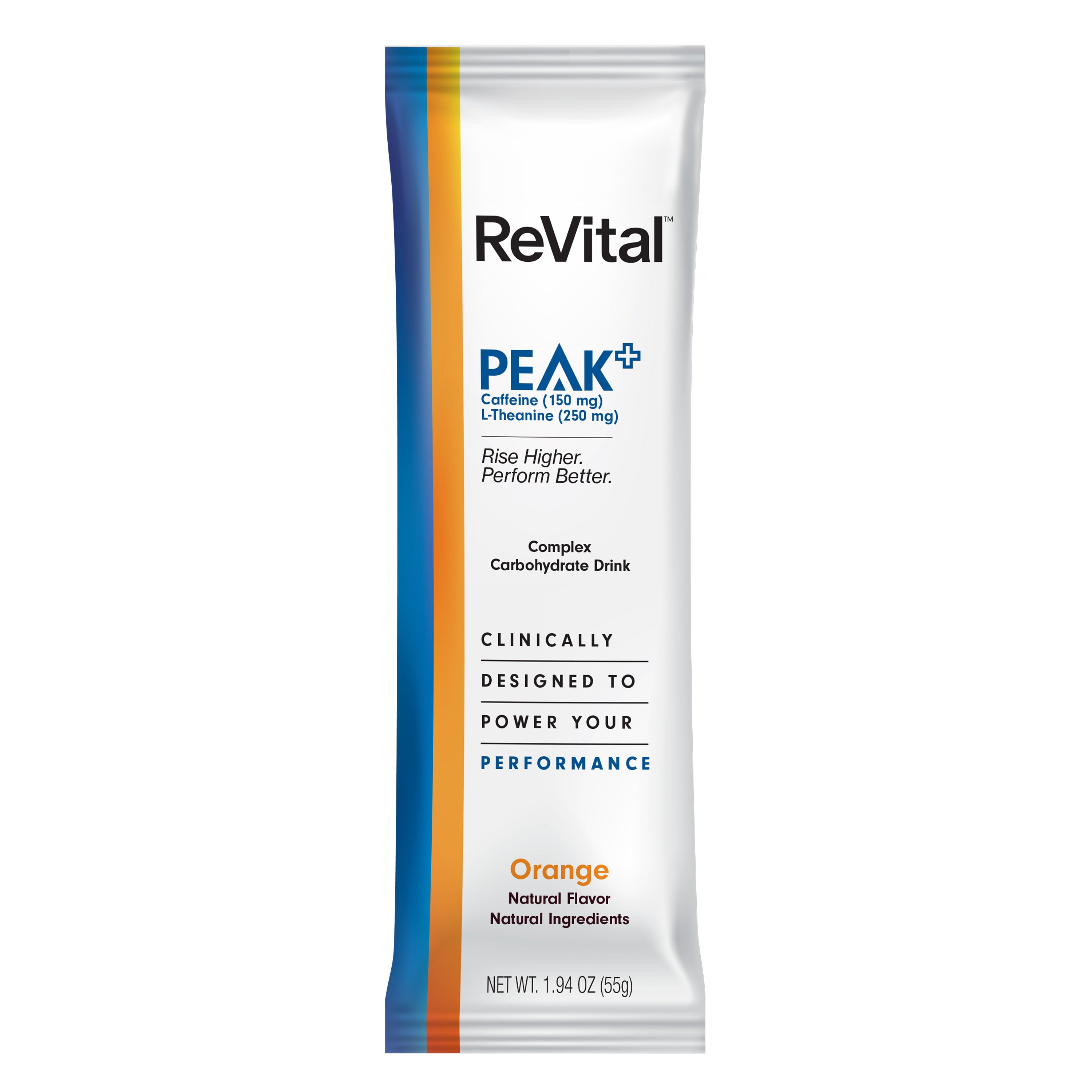 ReVital Nutritional Beverage, 12oz Powdered Drink Mix, Clear Carbohydrate PEAK 4-Pack Powder Sticks Kit I, Orange Flavor
