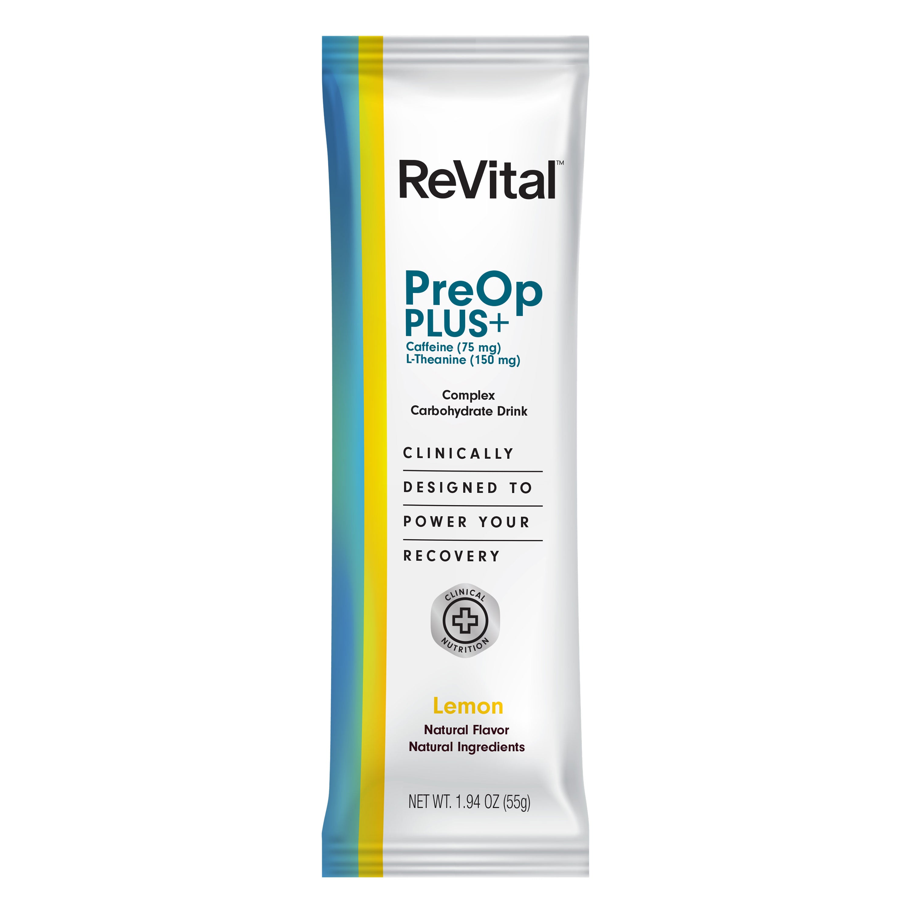 ReVital Nutritional Beverage, 12oz Powdered Drink Mix, Clear Carbohydrate Pre-Surgery PreOp Plus Drink, Lemon Flavor