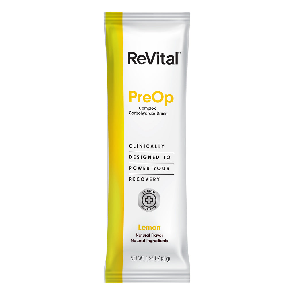 ReVital Nutritional Beverage, 12oz Powdered Drink Mix, Clear Carbohydrate Pre-Surgery PreOp Drink, Lemon Flavor