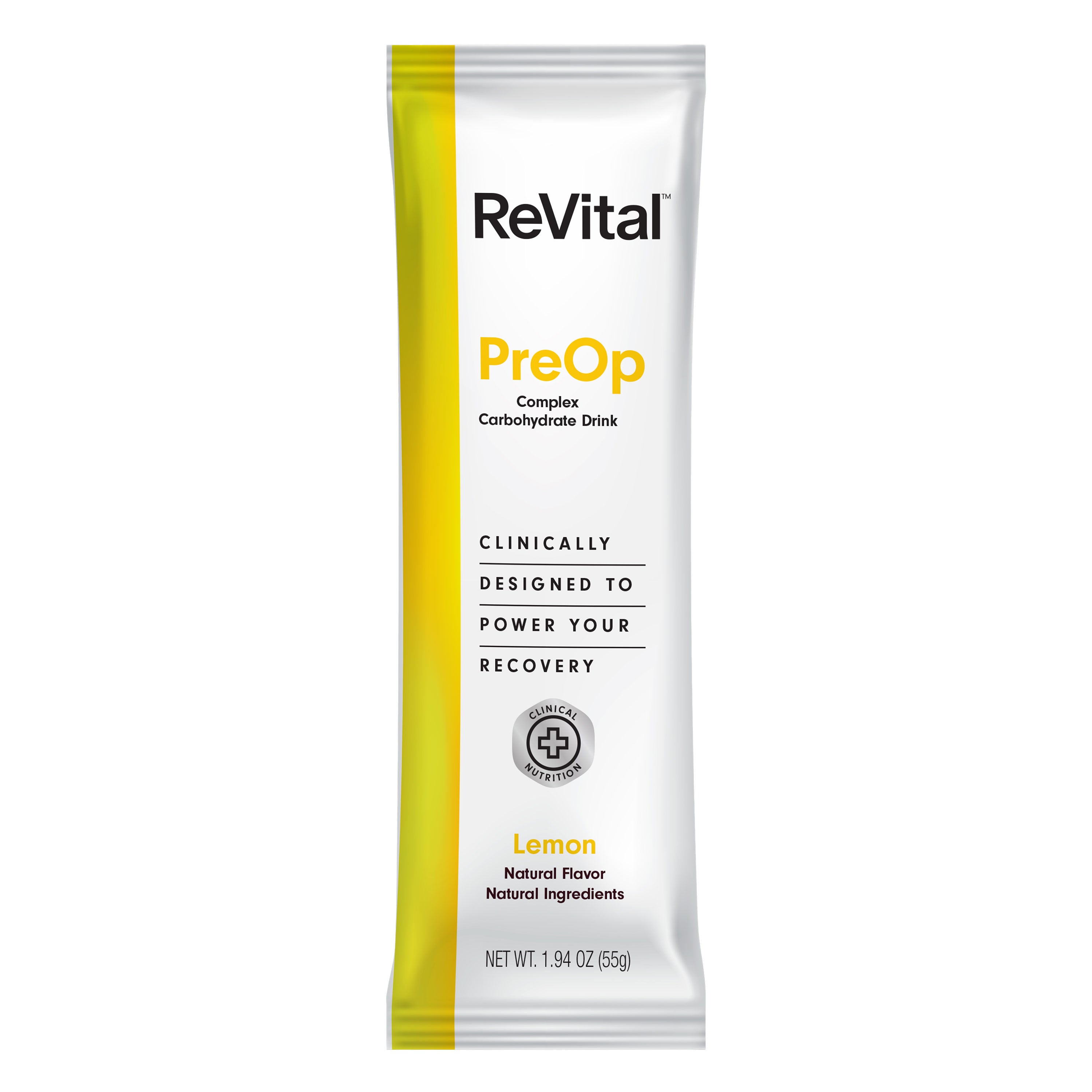 ReVital Nutritional Beverage, 12oz Powdered Drink Mix, Clear Carbohydrate Pre-Surgery PreOp Drink, Lemon Flavor