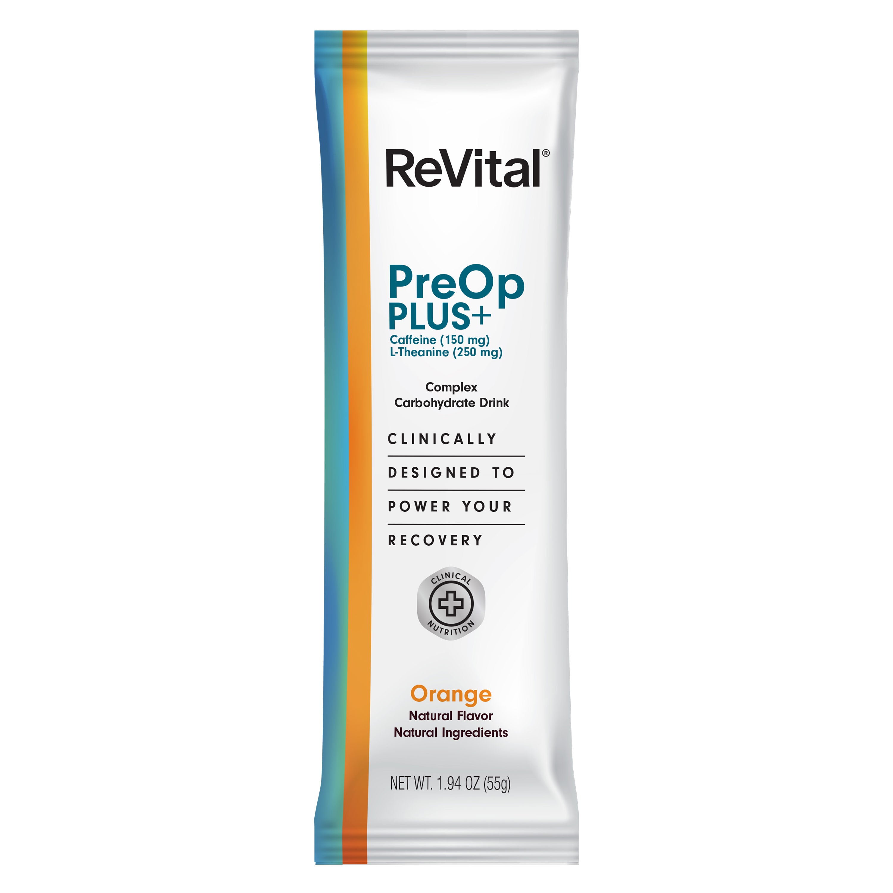 ReVital Nutritional Beverage, 12oz Powdered Drink Mix, Clear Carbohydrate Pre-Surgery PreOp Plus Drink, Orange Flavor